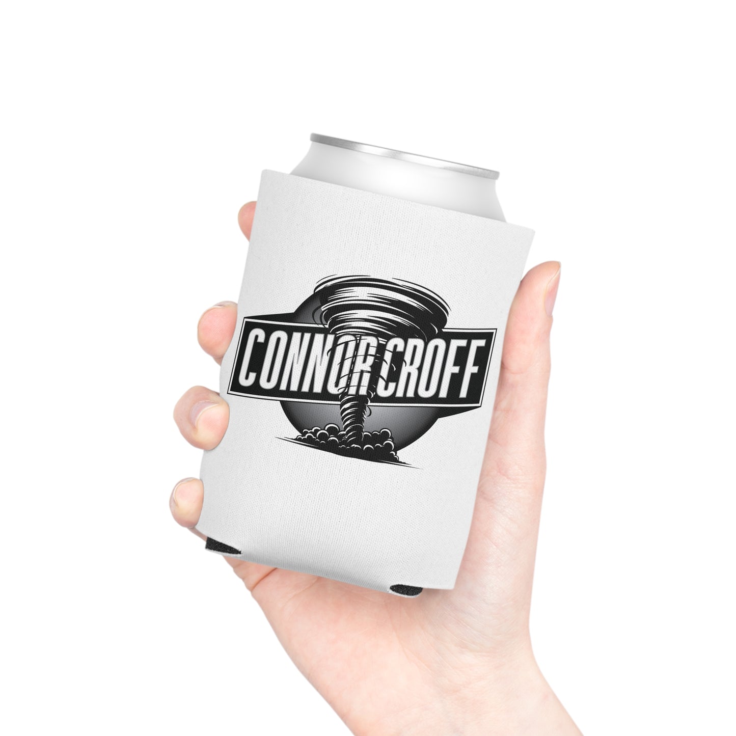 Connor Croff Tornado Black & White Can Cooler Sleeve for Regular Cans
