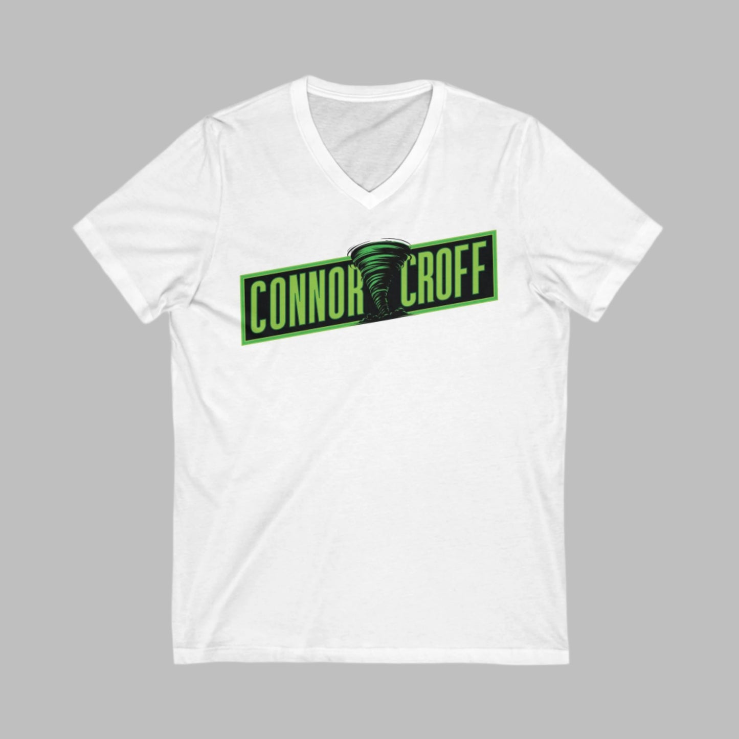 Connor Croff Green Logo Unisex Jersey Short Sleeve V-Neck Tee