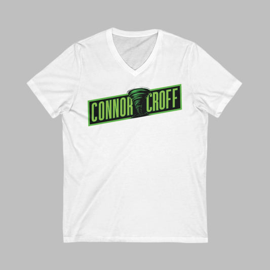 Connor Croff Green Logo Unisex Jersey Short Sleeve V-Neck Tee