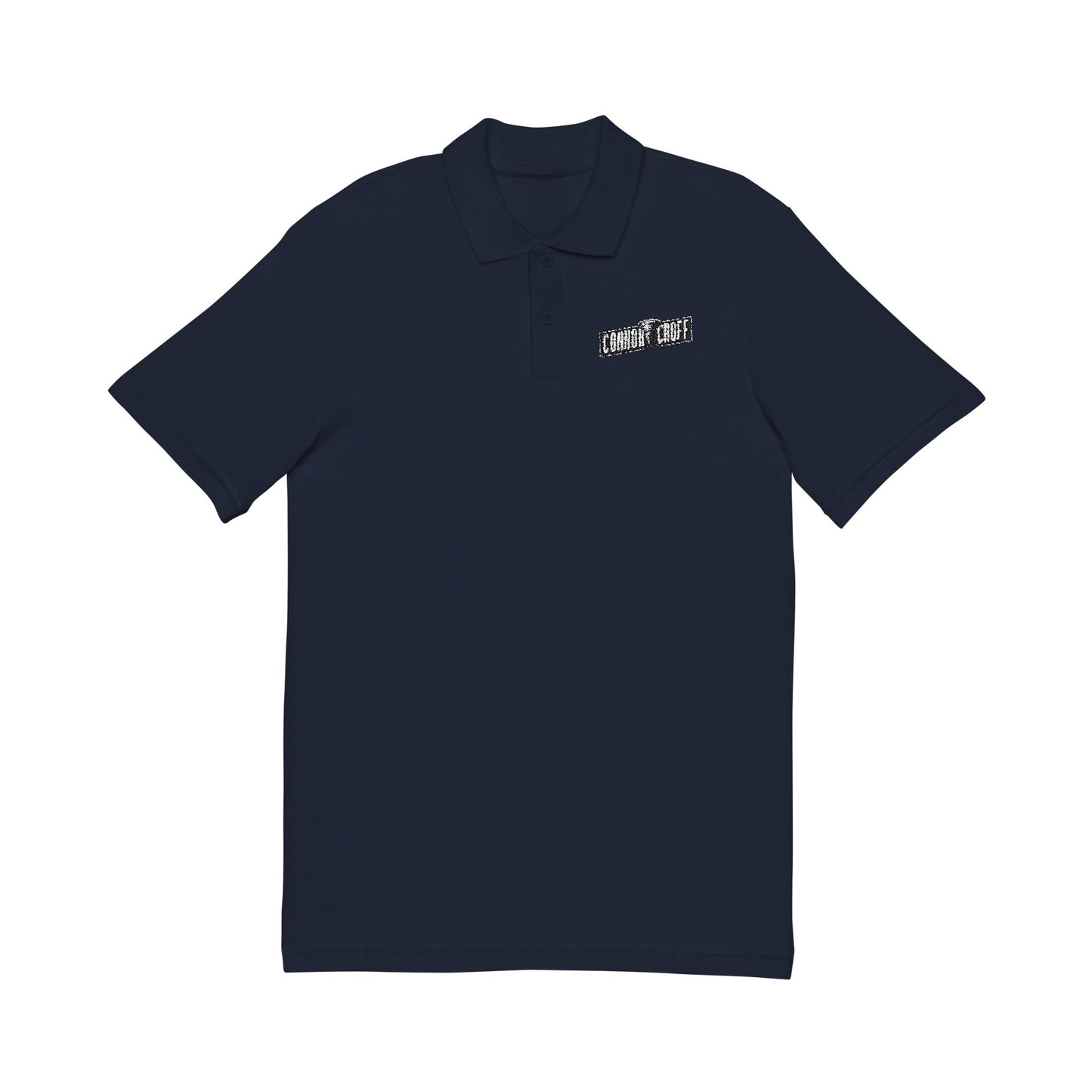 Connor Croff Black White Logo Unisex Polo Shirt Embroider Logo