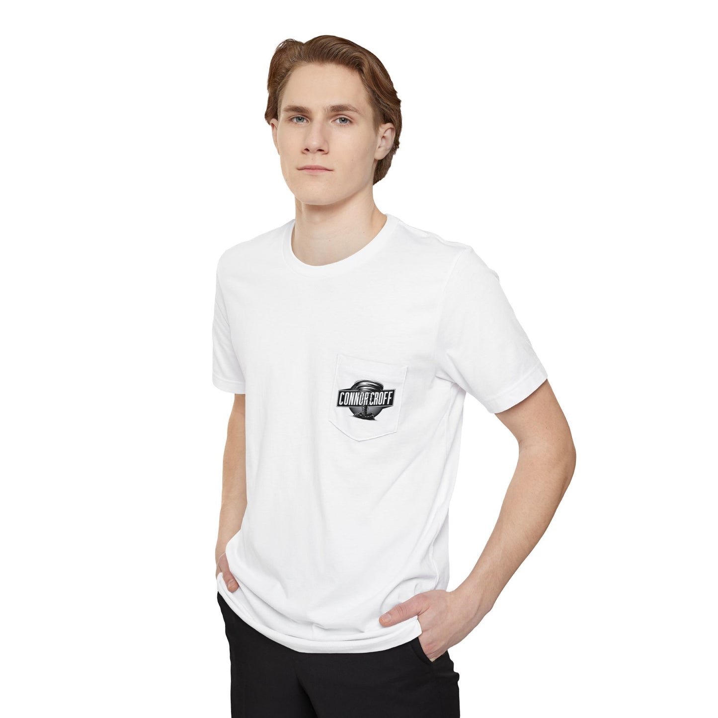 Connor Croff Black White Circle Logo Unisex Pocket T-shirt