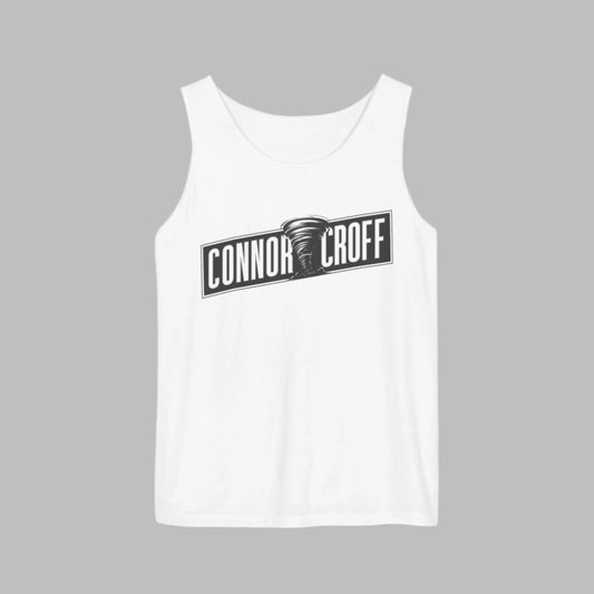 Connor Croff Black White Logo Unisex Garment-Dyed Tank Top