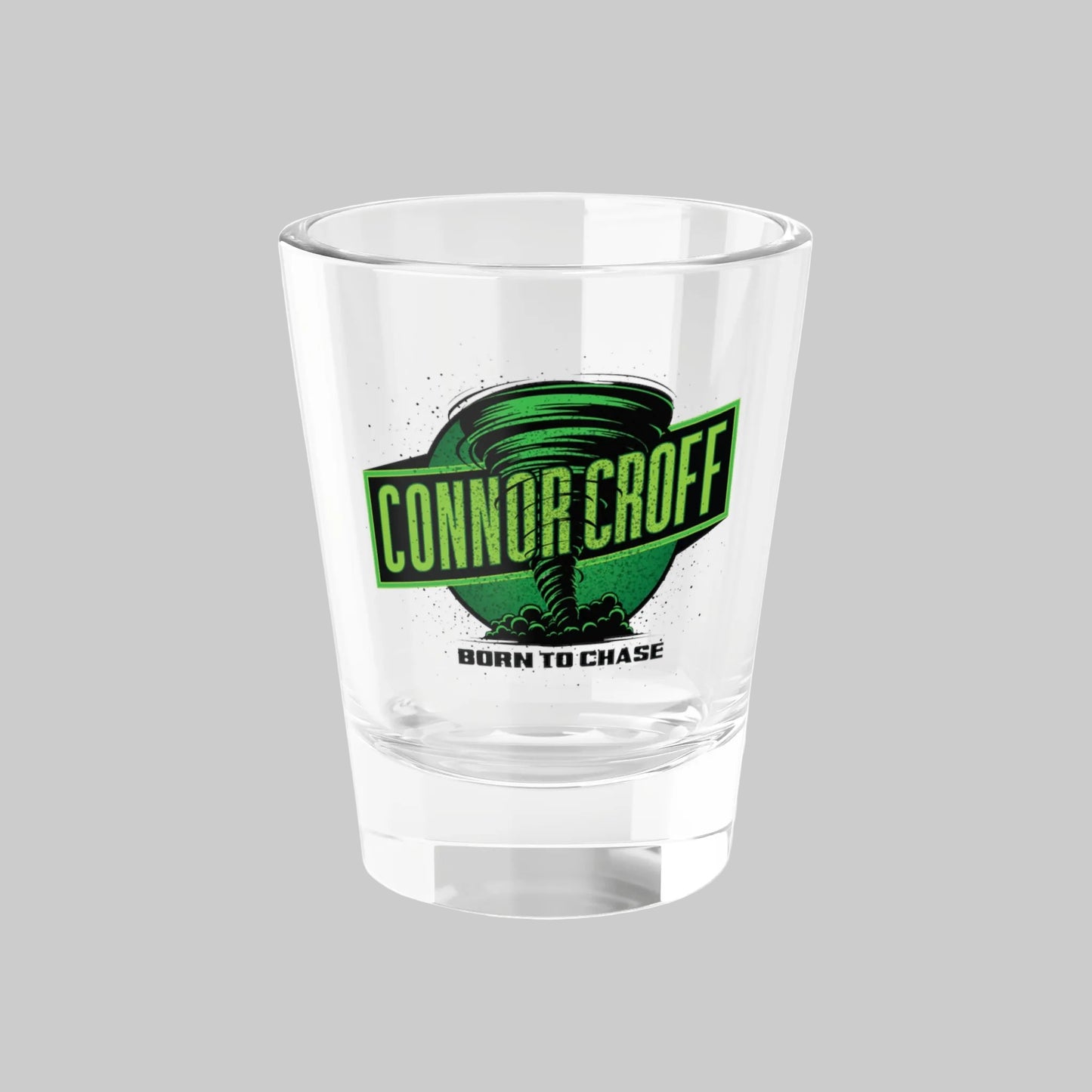 Connor Croff Green Tornado Logo Shot Glass 1.5oz