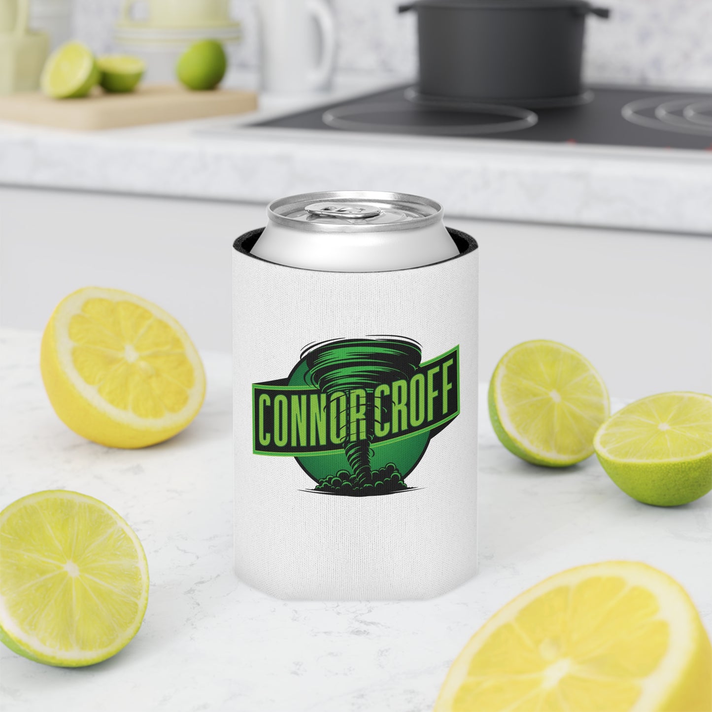 Connor Croff Tornado Green Logo Can Cooler Sleeve for Regular Cans