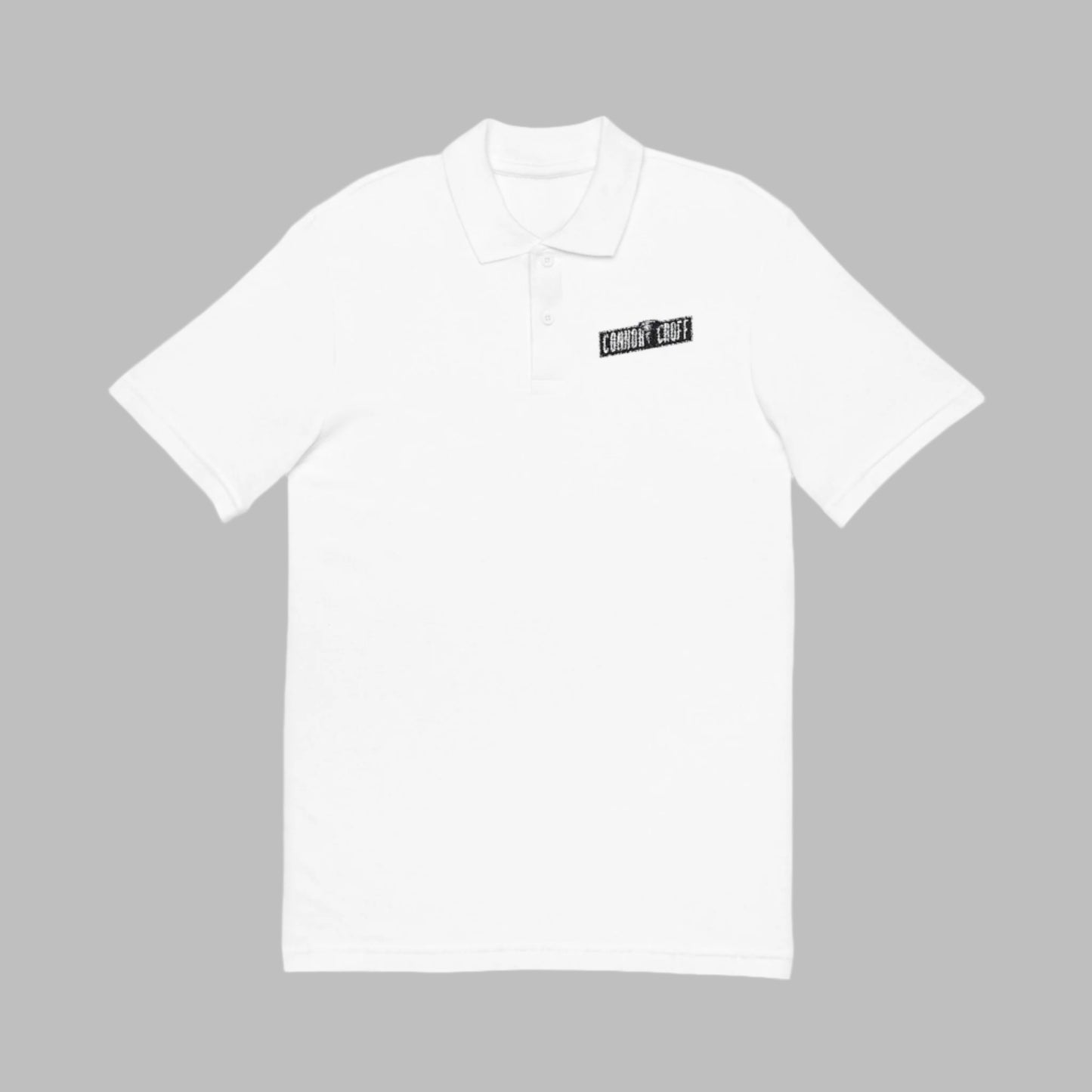 Connor Croff Black White Logo Unisex Polo Shirt Embroider Logo