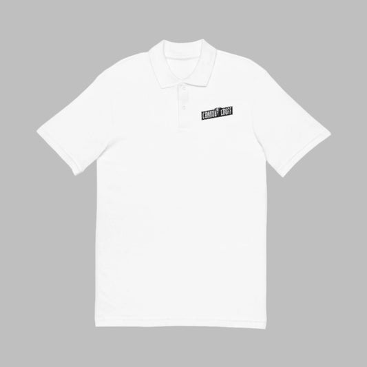Connor Croff Black White Logo Unisex Polo Shirt Embroider Logo