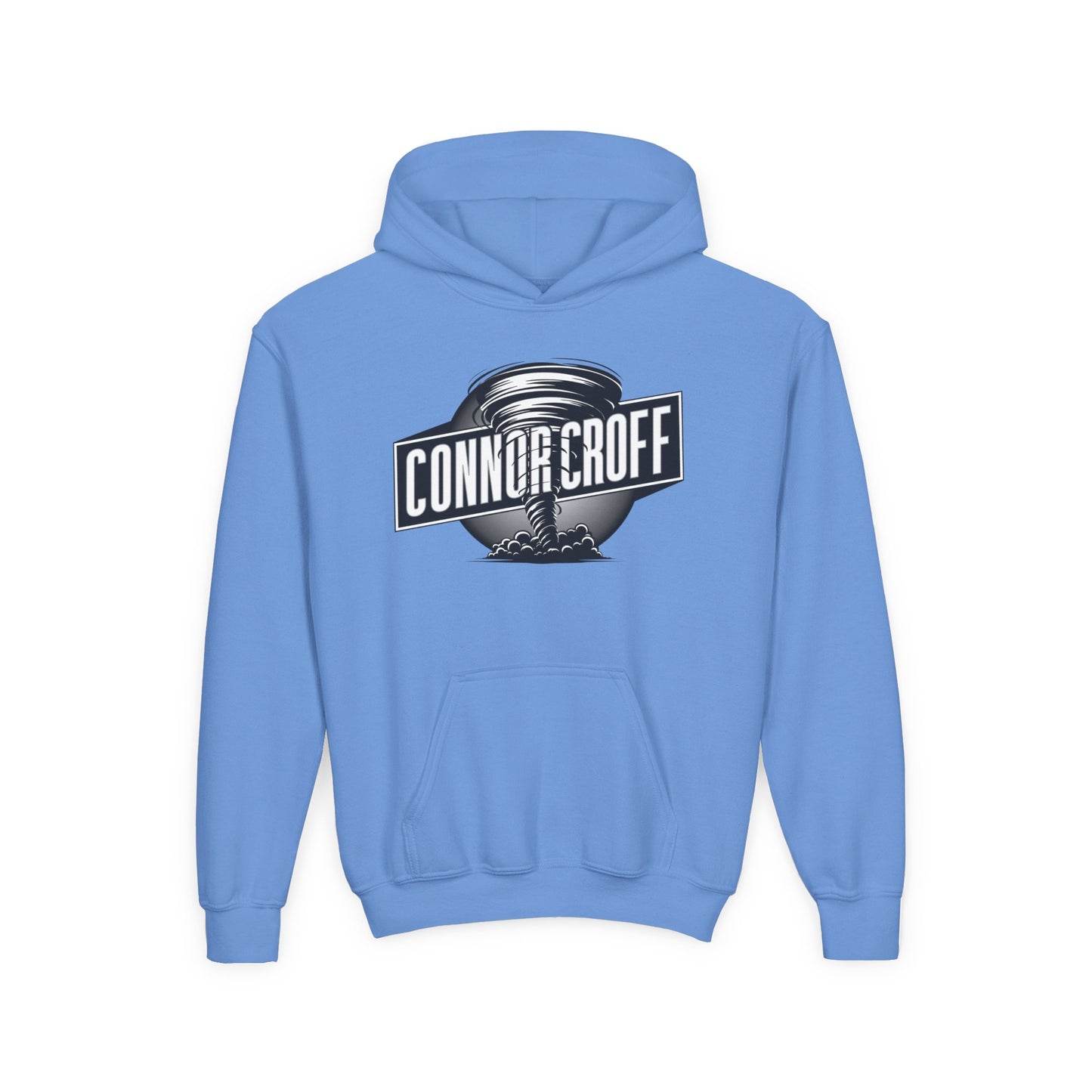 Connor Croff Black White Circle Logo Hoodie Youth Heavy Blend Hooded Sweatshirt