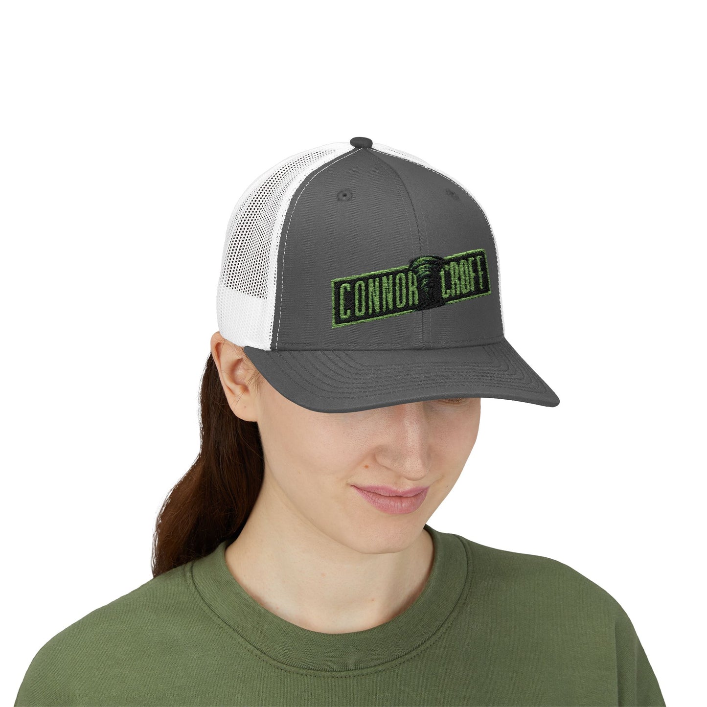 Connor Croff Green Logo Snapback Trucker Cap