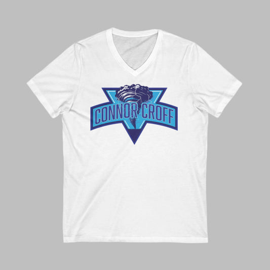 Connor Croff Blue Logo Unisex Jersey Short Sleeve V-Neck Tee