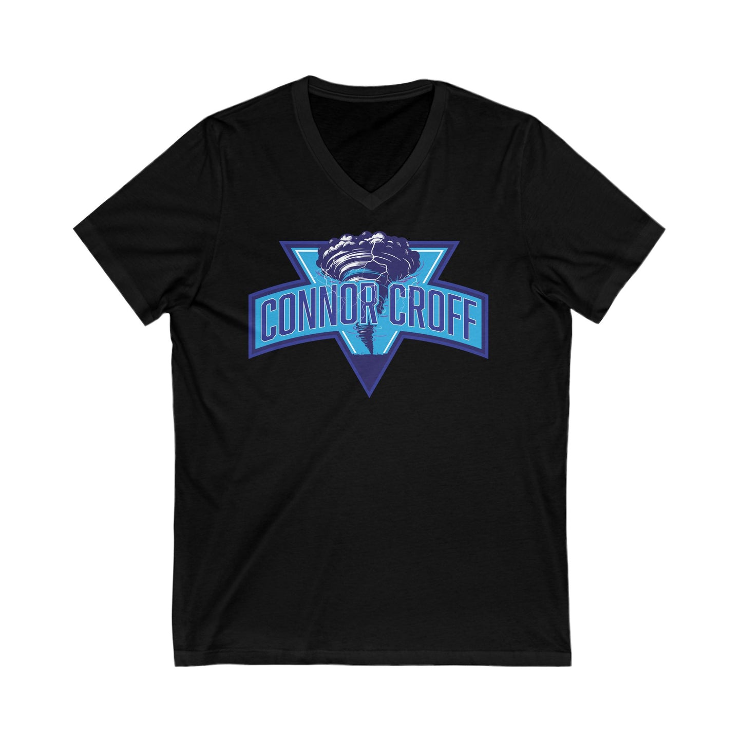 Connor Croff Blue Logo Unisex Jersey Short Sleeve V-Neck Tee