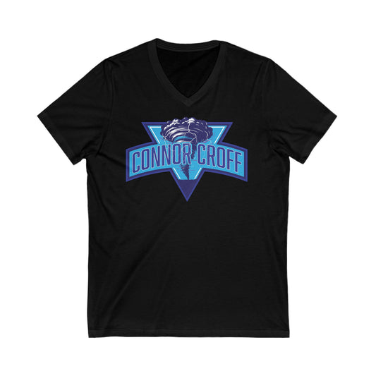 Connor Croff Blue Logo Unisex Jersey Short Sleeve V-Neck Tee