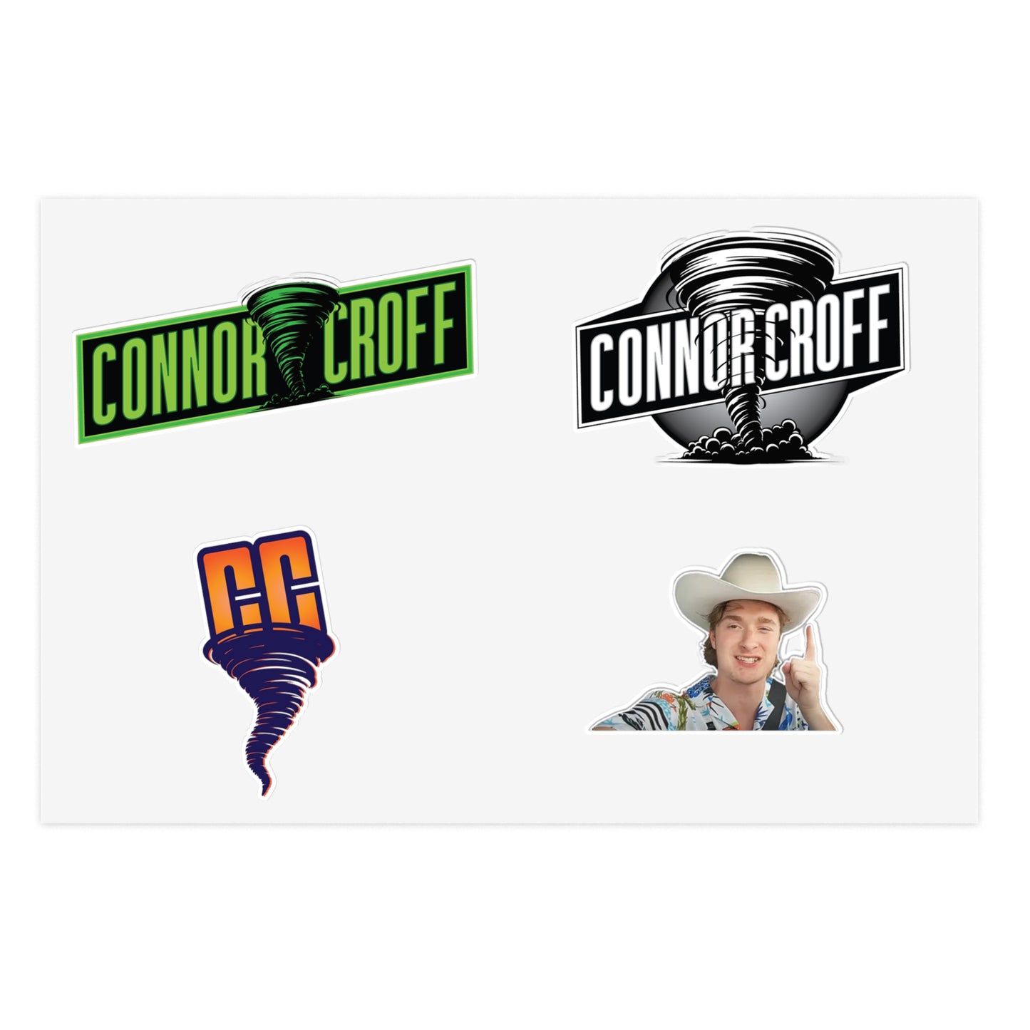 Connor Croff Logo & Picture Sticker Sheet