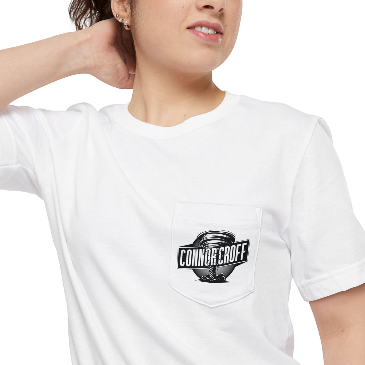 Connor Croff Black White Circle Logo Unisex Pocket T-shirt