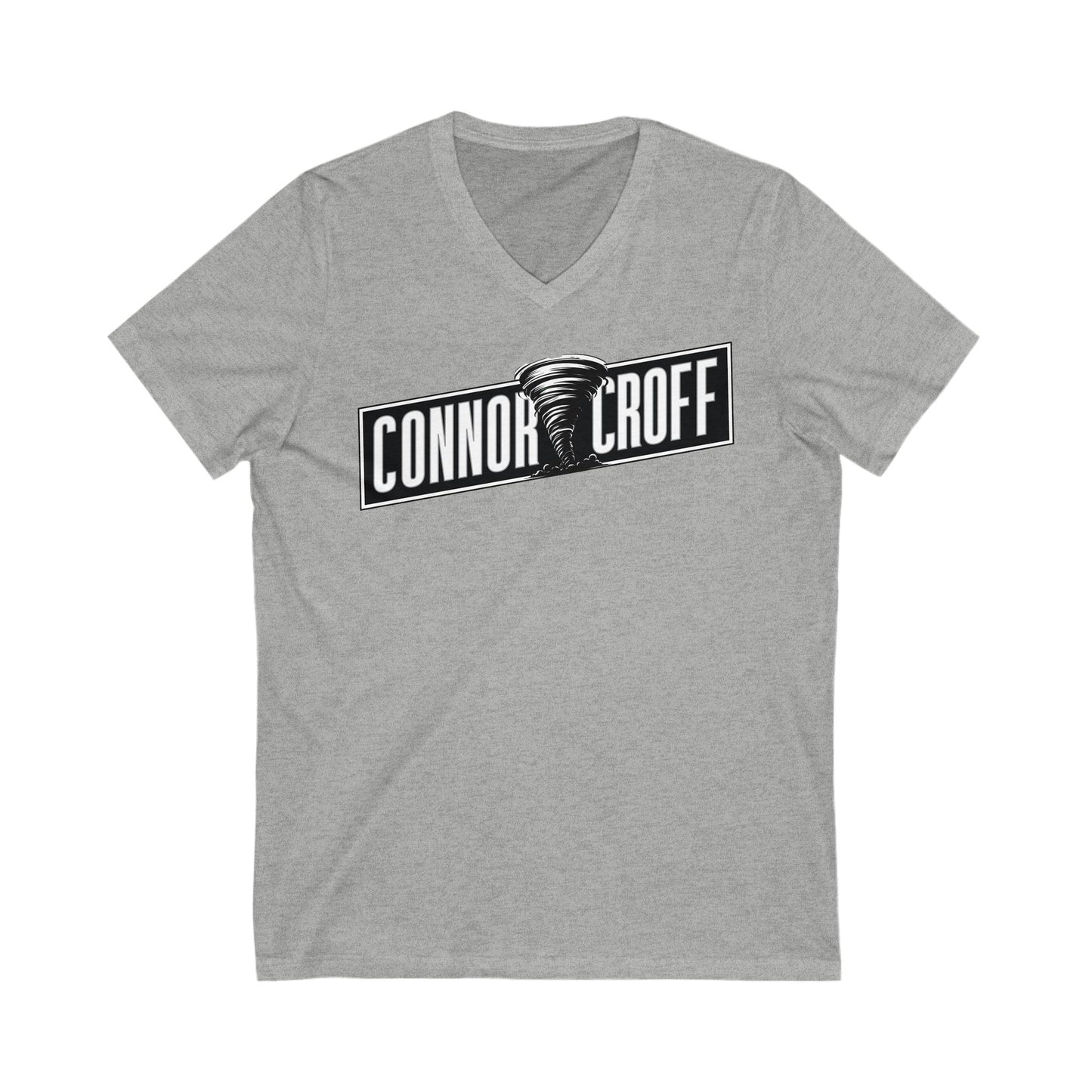 Connor Croff Black White Logo Unisex Jersey Short Sleeve V-Neck Tee