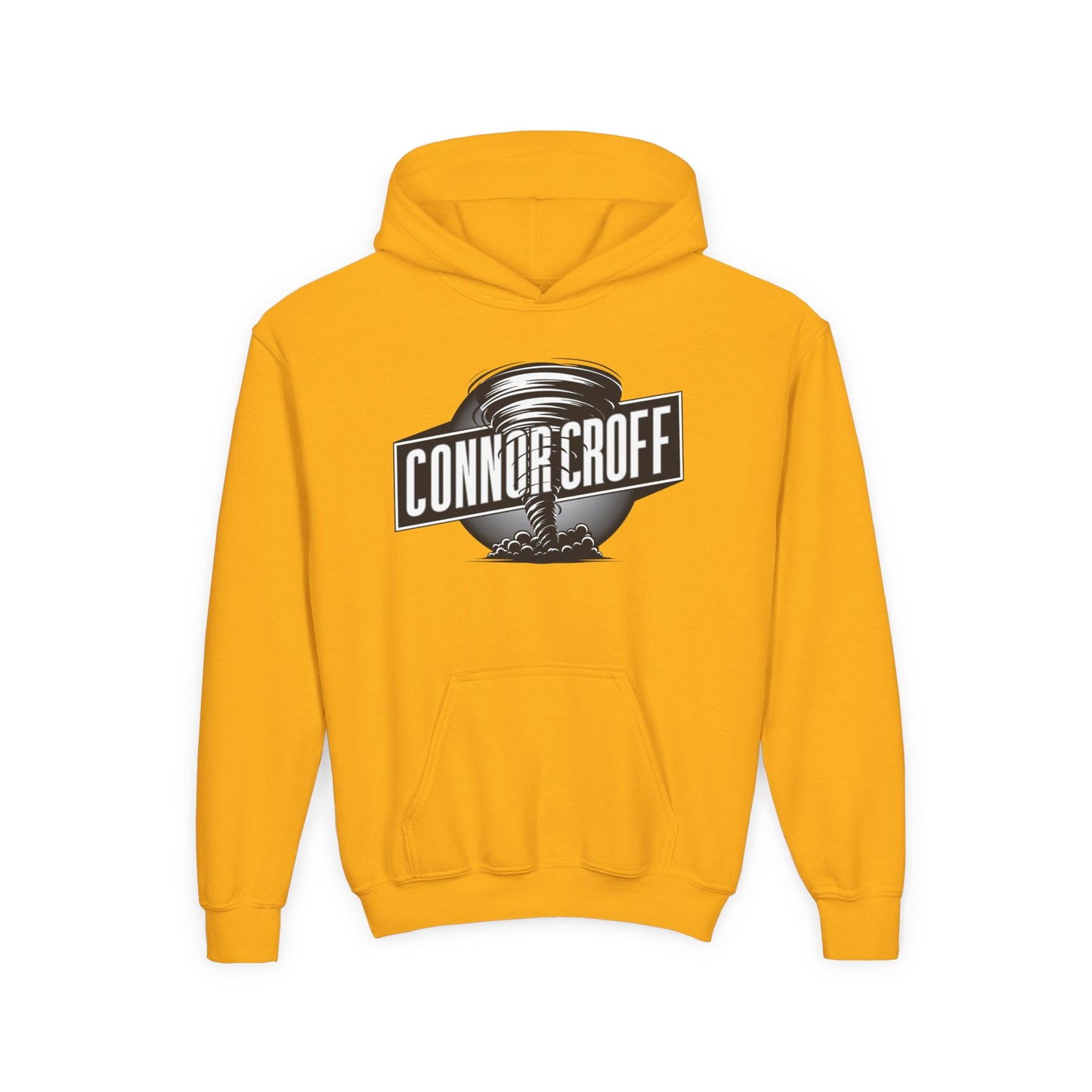 Connor Croff Black White Circle Logo Hoodie Youth Heavy Blend Hooded Sweatshirt