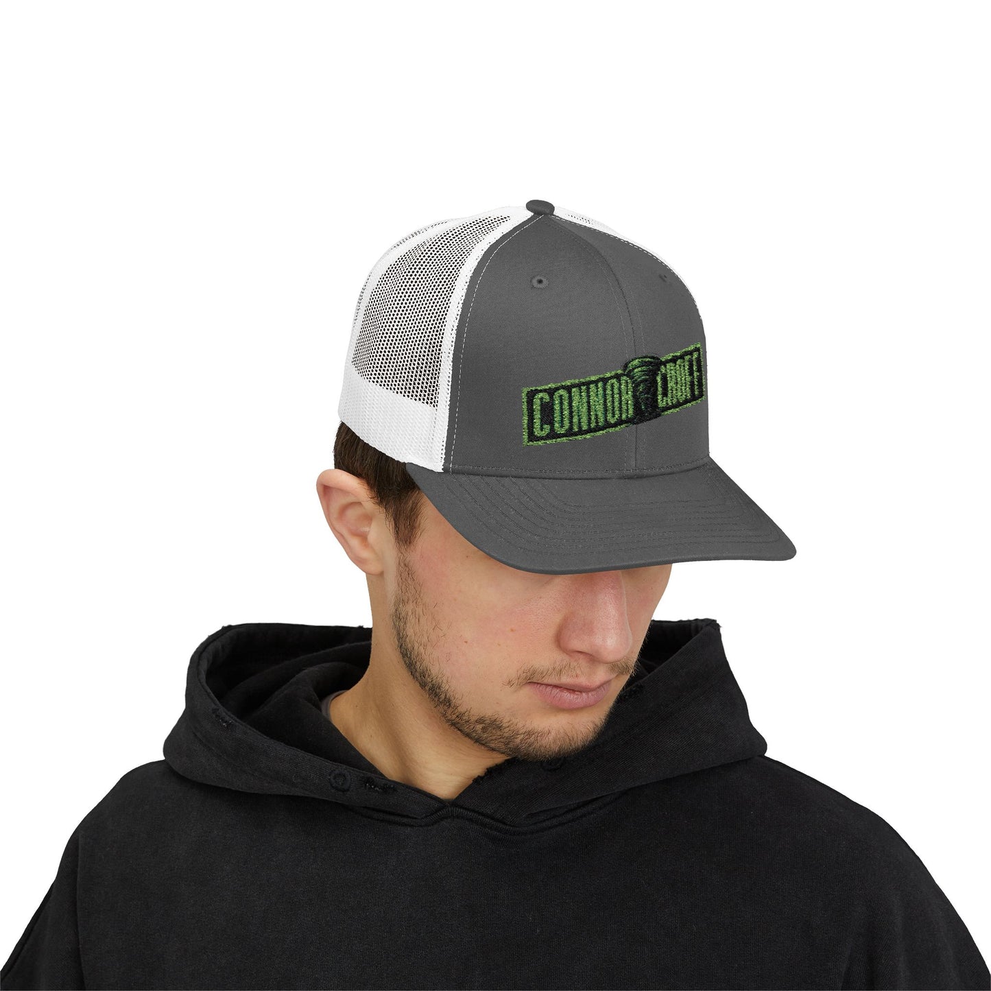Connor Croff Green Logo Snapback Trucker Cap