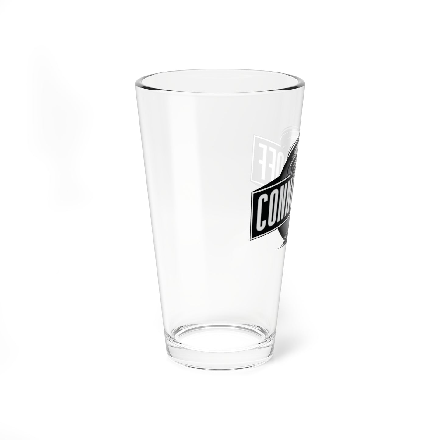 Connor Croff Black & White Tornado Logo 16oz Drinking / Mixing Glass