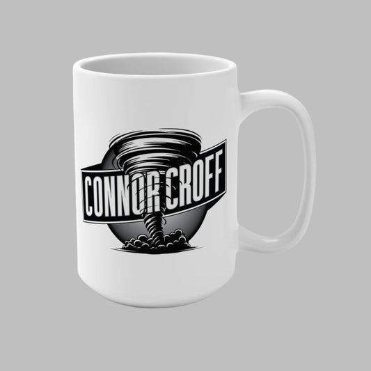 Connor Croff Black White Circle Logo Mug 15oz