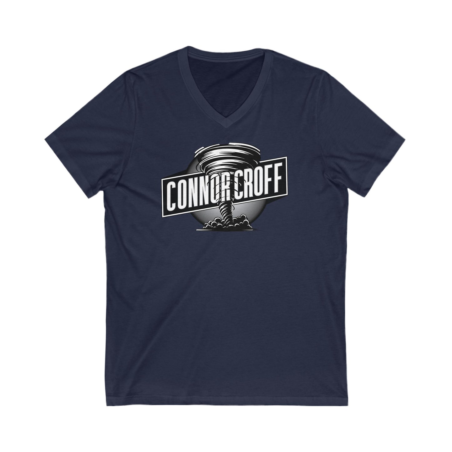 Connor Croff Black White Circle Logo Unisex Jersey Short Sleeve V-Neck Tee