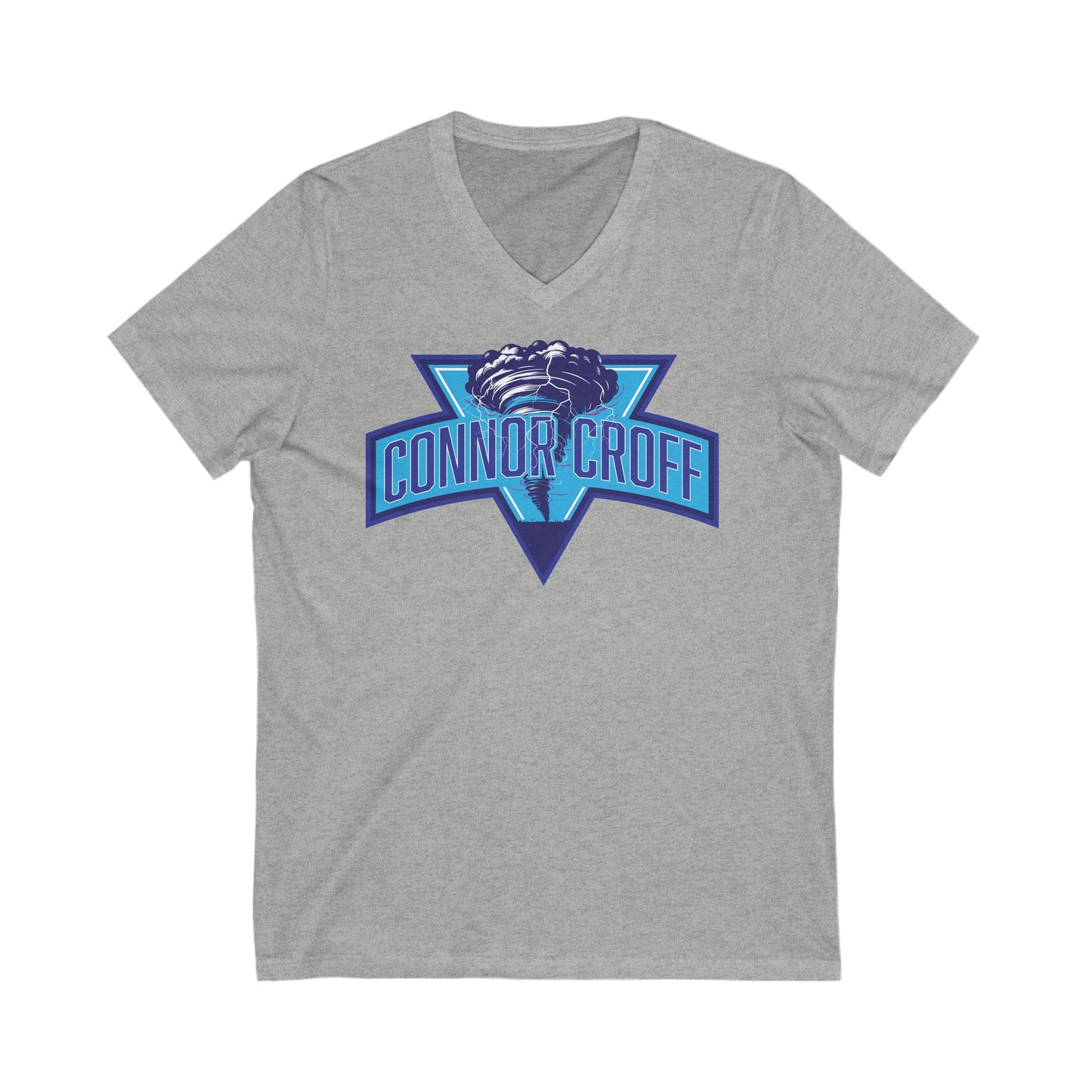 Connor Croff Blue Logo Unisex Jersey Short Sleeve V-Neck Tee