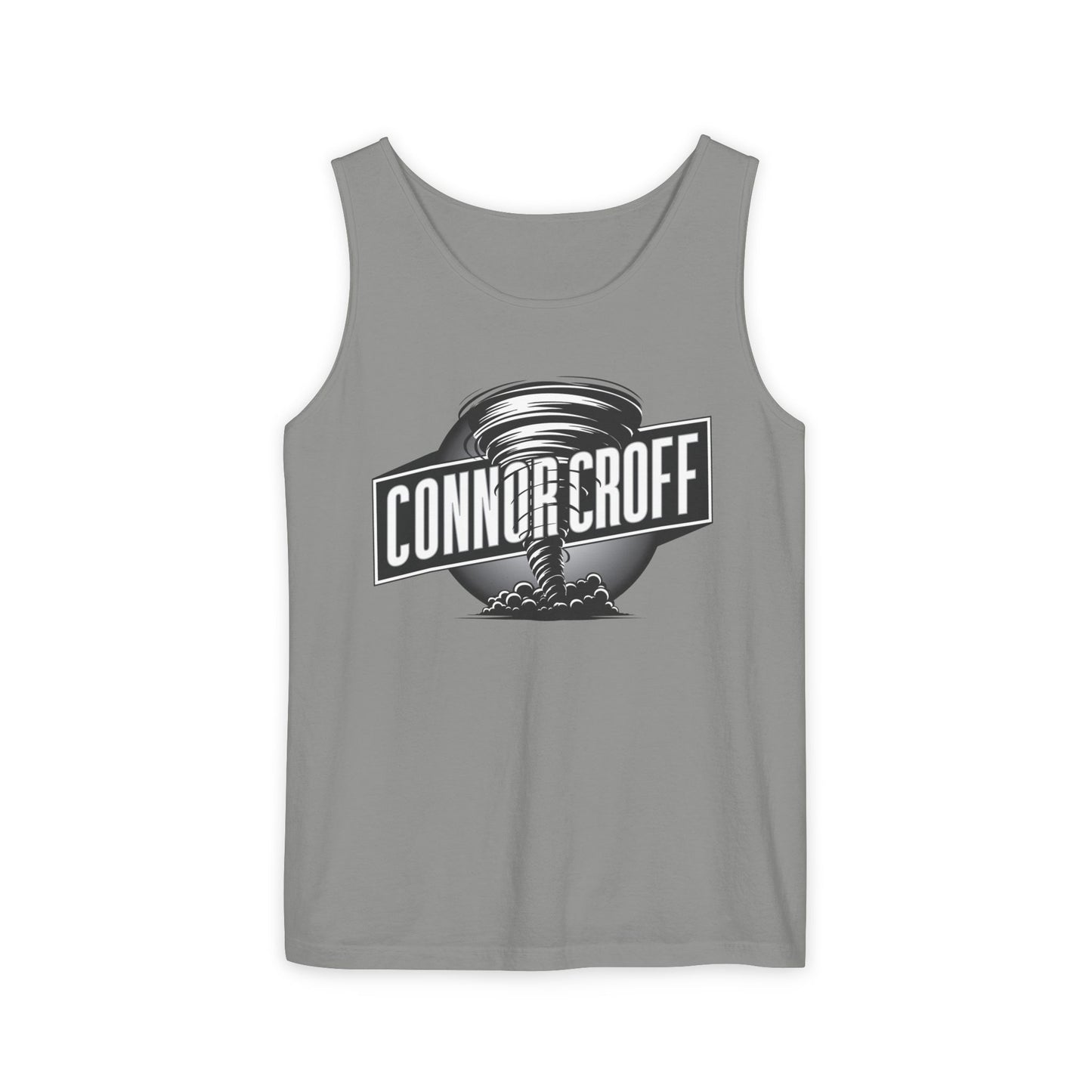 Connor Croff Black White Circle Logo Unisex Garment-Dyed Tank Top