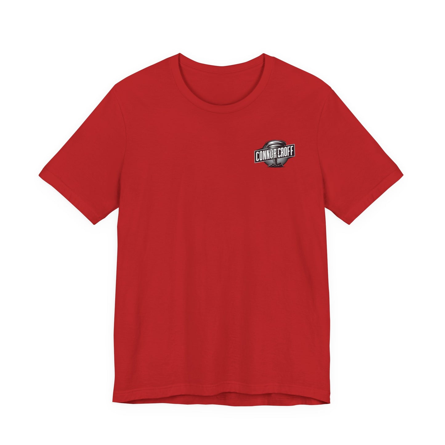 Connor Croff Small Black White Logo Front & Linear Back Unisex Jersey Short Sleeve Tee