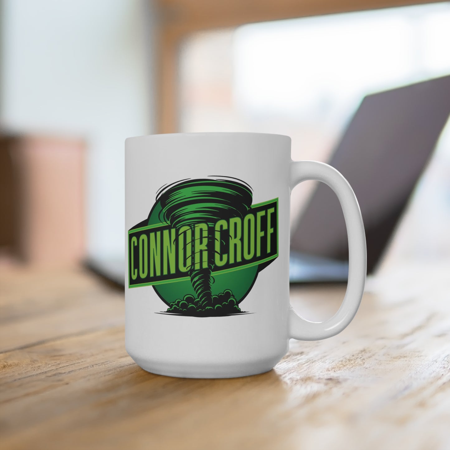 Connor Croff Green Circle Logo Mug 15oz
