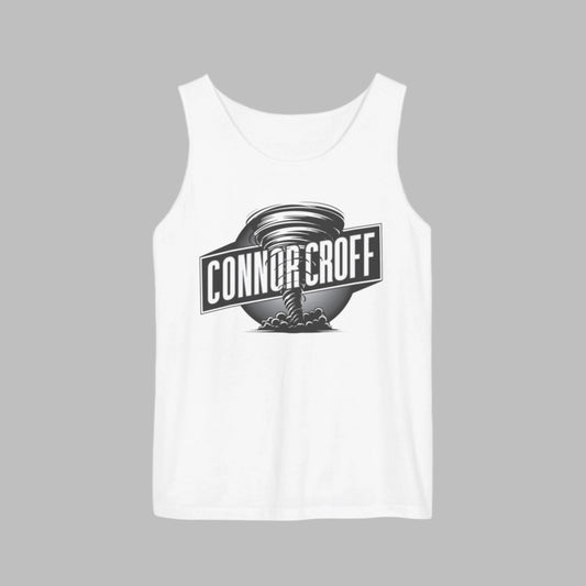 Connor Croff Black White Circle Logo Unisex Garment-Dyed Tank Top