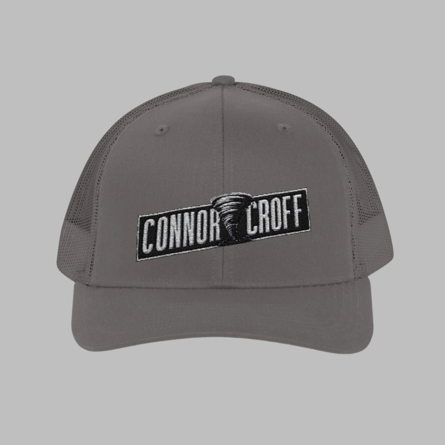 Connor Croff Black White Logo Snapback Trucker Cap