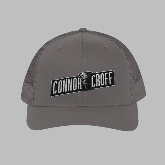 Connor Croff Black White Logo Snapback Trucker Cap