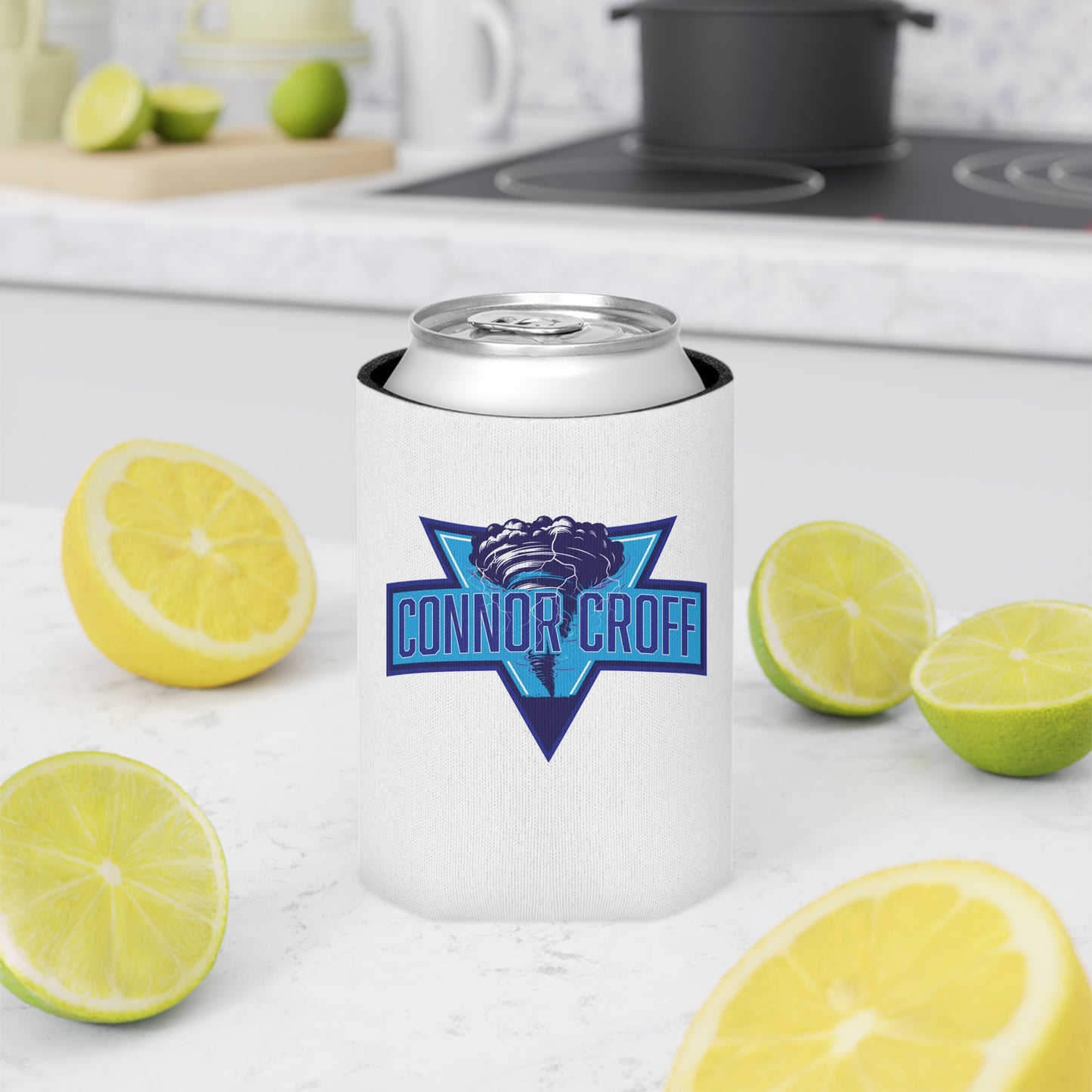 Connor Croff Tornado Blue Logo Can Cooler Sleeve for Regular Cans