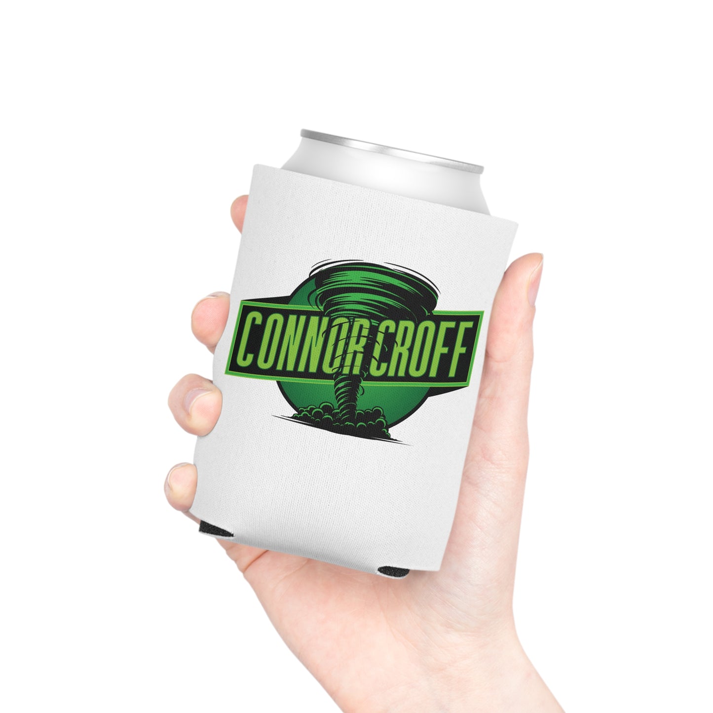 Connor Croff Tornado Green Logo Can Cooler Sleeve for Regular Cans