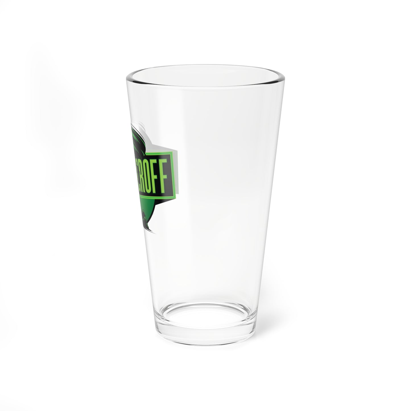 Connor Croff Green Tornado Logo 16oz Drinking / Mixing Glass