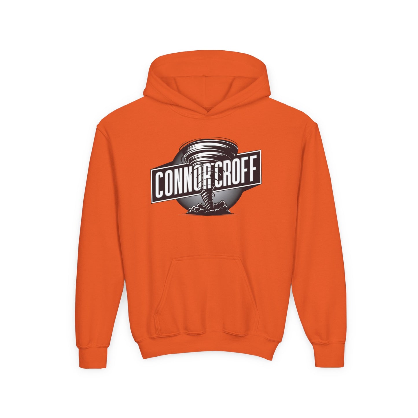 Connor Croff Black White Circle Logo Hoodie Youth Heavy Blend Hooded Sweatshirt